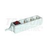 Asztali elosztósor 3680W 1.5mm2 5m 3x2P+F/230V 16A  kapcsolós fehér IP20 TRACON - HK3-5M