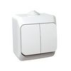 CedarPlus 105 2x1P csillárkapcsoló betét komplett házban fehér falonkívüli IP44 Schneider - WDE000550
