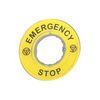 Felirati gyűrű EMERGENCY STOP sárga kerek 60mm-átmérő Harmony XB4/XB5 Schneider - ZBY9320