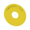 Felirati tábla d22 vészgombhoz EMERGENCY STOP üres sárga kerek 75mm/ SIRIUS ACT SIEMENS - 3SU1900-0BC31-0DA0