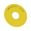 Felirati tábla d22 vészgombhoz EMERGENCY STOP üres sárga kerek 75mm/ SIRIUS ACT SIEMENS - 3SU1900-0BC31-0DA0