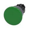 Gomba nyomófej műanyag d22 40mm-fej zöld visszaugró SIRIUS ACT SIEMENS - 3SU1030-1BD40-0AA0