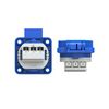 Háztartási dugalj beépíthető 2P+E +csapófedél 16A 3P 250V műanyag 50x50mm kék egyenes S-Nova PCE - 105-0b