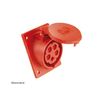 Ipari dugalj beépíthető 32A 4P 400V(50+60Hz) piros ferde IP44 műanyag 6h-pozíció csavaros PCE - 424-6