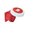Ipari dugalj beépíthető 32A 5P 400V(50+60Hz) piros egyenes IP67 műanyag 6h-pozíció csavaros PCE - 3252-6