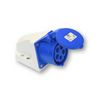 Ipari dugalj falra szerelhető 3P+N+E 16A 230V(50+60Hz) kék IP44 műanyag 9h-pozíció csavaros PCE - 115-9K