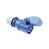 Ipari dugalj lengő 2P+E 16A 3P 230V(50+60Hz) kék egyenes IP44 műanyag 6h-pozíció Shark PCE - 213-6