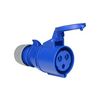 Ipari dugalj lengő 2P+E 32A 3P 230V(50+60Hz) kék egyenes IP44 műanyag 6h-pozíció Shark PCE - 223-6