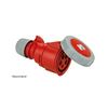 Ipari dugalj lengő 3P+N 16A 4P 400V(50+60Hz) piros egyenes IP67 műanyag 6h-pozíció Shark PCE - 2142-6