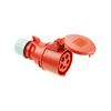 Ipari dugalj lengő 3P+N+E 16A 5P 400V(50+60Hz) piros egyenes IP44 műanyag 6h-pozíció Shark PCE - 215-6