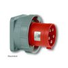 Ipari dugvilla 3P+E beépíthető 63A 4P 400V(50+60Hz) piros műanyag egyenes csavaros PCE - 634-6