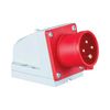 Ipari dugvilla 3P+E falonkívüli 16A 4P 400V(50+60Hz) piros műanyag ferde csavaros PCE - 514-6
