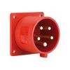 Ipari dugvilla 3P+N+E beépíthető 16A 5P 400V(50+60Hz) piros műanyag egyenes csavaros PCE - 615-6