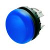 Jelzőlámpa fej kerek kék lapos 1-lámpa króm műanyag-előlapgyűrű 22mm-átmérő IP67 M22-L-B EATON - 216775