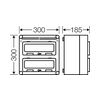 Kismegszakítós szekrény 2x12modul csapófedéllel IP65  Mi 1222 Hensel - 2000603