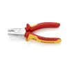 Kombinált fogó 60HRC max.d10/3,1/2mm-vágás krómozott piros-sárga 160mm 1000V szigetelt VDE KNIPEX - 0306160