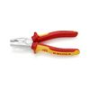 Kombinált fogó 60HRC max.d12/3,4/2,2mm-vágás króm piros-sárga 180mm 1000V szigetelt VDE KNIPEX - 0306180