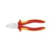 Kombinált fogó 60HRC max.d12/3,4/2,2mm-vágás króm piros-sárga 180mm 1000V szigetelt VDE KNIPEX - 0306180