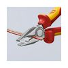 Kombinált fogó 60HRC max.d12/3,4/2,2mm-vágás króm piros-sárga 180mm 1000V szigetelt VDE KNIPEX - 0306180
