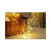 LED karácsonyi füzér 100LED/10m réz 3xAA-elem(nélkül) 10db/m fehér-fényű 3V DC 2500K IP20 Modee - ML-C2012
