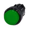 Nyomógombfej műanyag d22 világító magas zöld visszaugró kerek SIRIUS ACT SIEMENS - 3SU1001-0BB40-0AA0