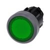 Nyomógombfej műanyag d22 világító lapos zöld visszaugró kerek SIRIUS ACT SIEMENS - 3SU1031-0AB40-0AA0