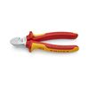 Oldalcsípő fogó 61HRC piros-sárga szigetelés normál 160mm szigetelt 1000V KNIPEX - 7026160