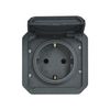 Plexo55 162 dugalj földelt csapófedéllel antracit IP55 süllyesztett csavaros LEGRAND - 069839L