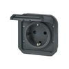 Plexo55 162 dugalj földelt csapófedéllel antracit IP55 süllyesztett csavaros LEGRAND - 069839L