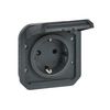 Plexo55 162 dugalj földelt csapófedéllel antracit IP55 süllyesztett csavaros LEGRAND - 069839L