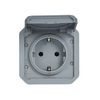 Plexo55 162 dugalj földelt csapófedéllel szürke IP55 süllyesztett csavaros LEGRAND - 069571L
