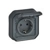 Plexo55 162 dugalj földelt csapófedéllel antracit IP55 süllyesztett csavaros LEGRAND - 069859L