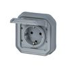 Plexo55 162 dugalj földelt csapófedéllel szürke IP55 süllyesztett csavaros LEGRAND - 069833L