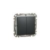 SednaÚj 105 2x1P csillárkapcsoló betét adapterrel 1M antracit süllyesztett rugós IP44 Schneider - SDD214105