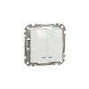 SednaÚj 105 2x1P csillárkapcsoló +jelzőfény betét adapterrel fehér süllyesztett rugós Schneider - SDD111105L