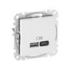 SednaÚj USB töltőaljzat A+C 45W 3000mA/ 5V süllyesztett fehér IP20 Schneider - SDD111404