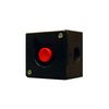 Tokozott nyomógomb piros 1-pozíció 400VAC fekete műanyag IP40 1-ny VA Elektronika - 04260