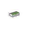 Vezetékösszekötő oldható 20A/300V leágazás 5x 0,14-4mm2 átlátszó polikarbonát (PC) Green WAGO - 221-425