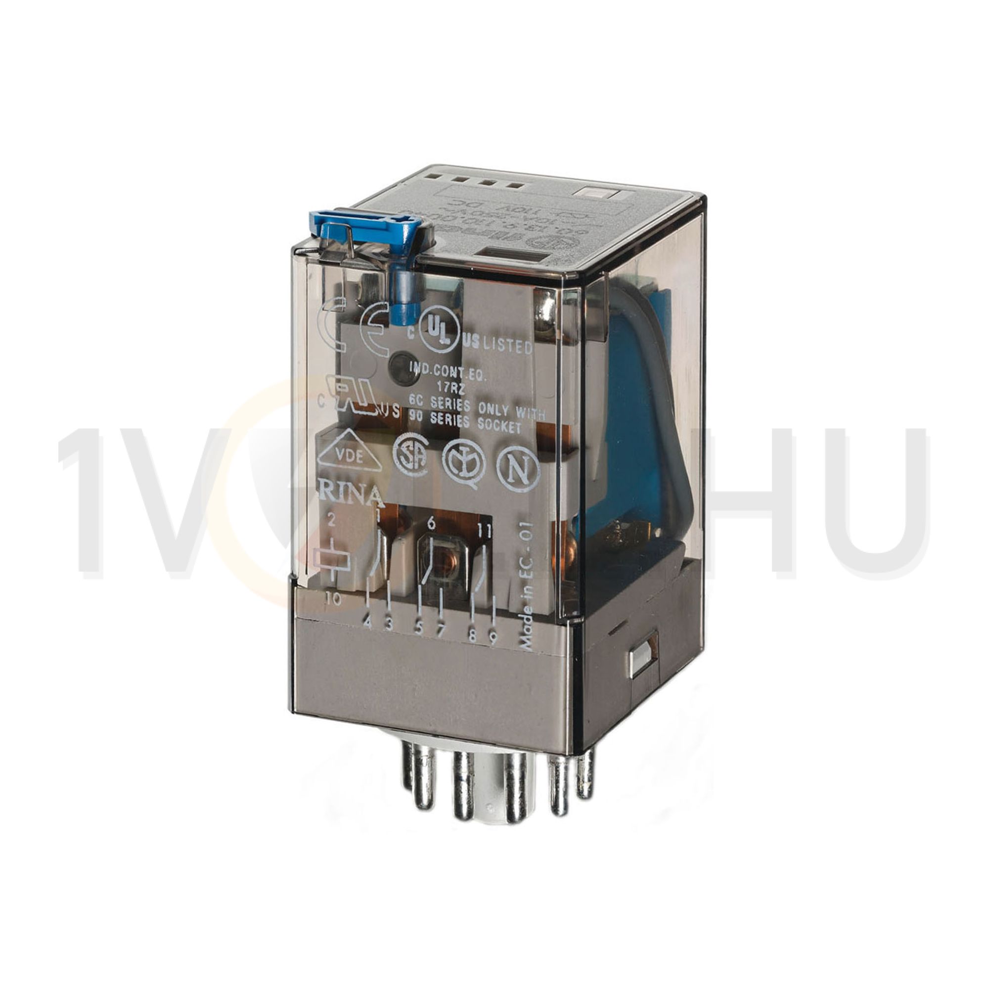 Általános célú relé 10A 3-v dugaszolós 24VDC monostabil IP20 60.13.9.024.0040 FINDER - 601390240040