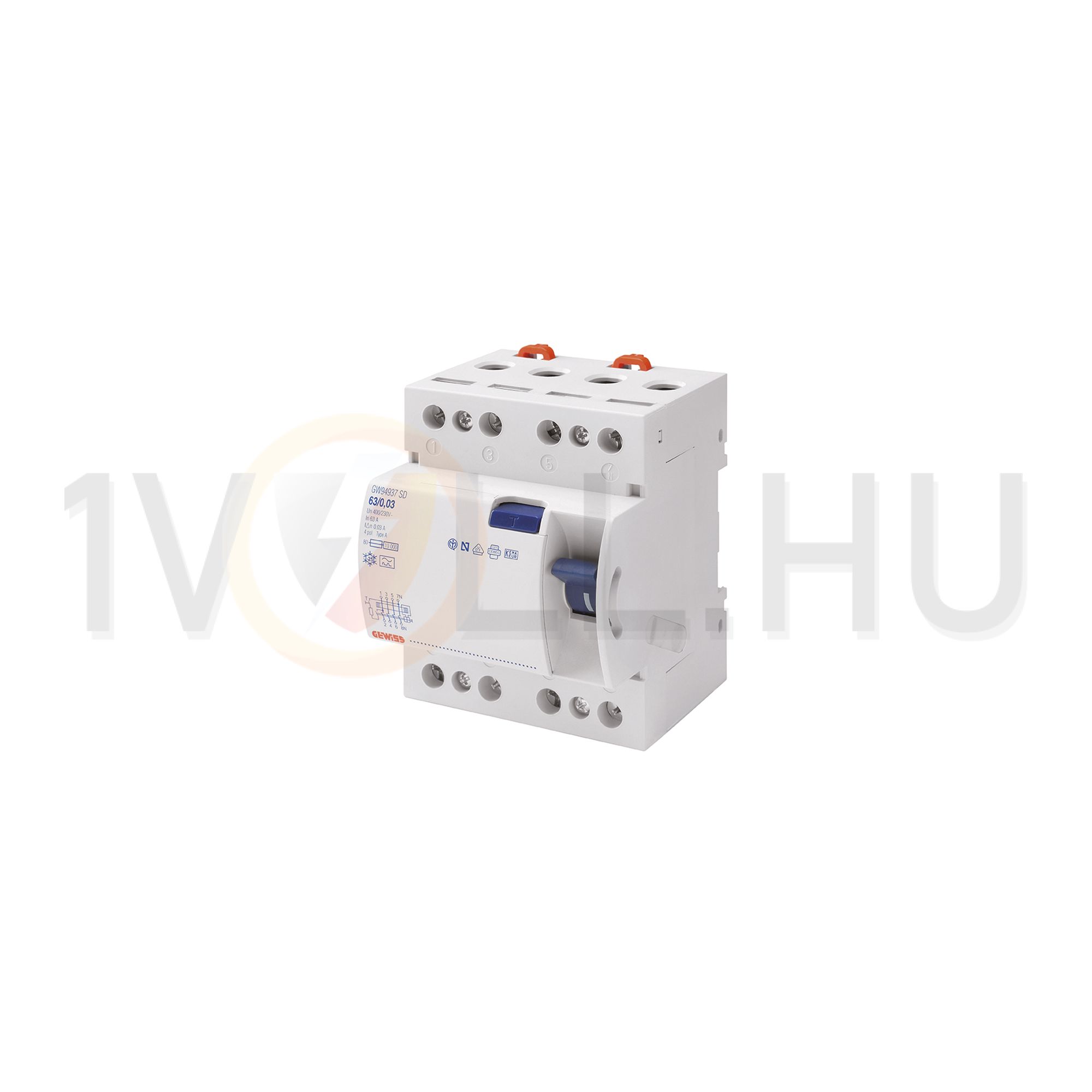 Áram-védőkapcsoló (Fi-relé) analóg 4P 100A 30mA AC-típus 6kA 90RCD SD GEWISS - GW94777K