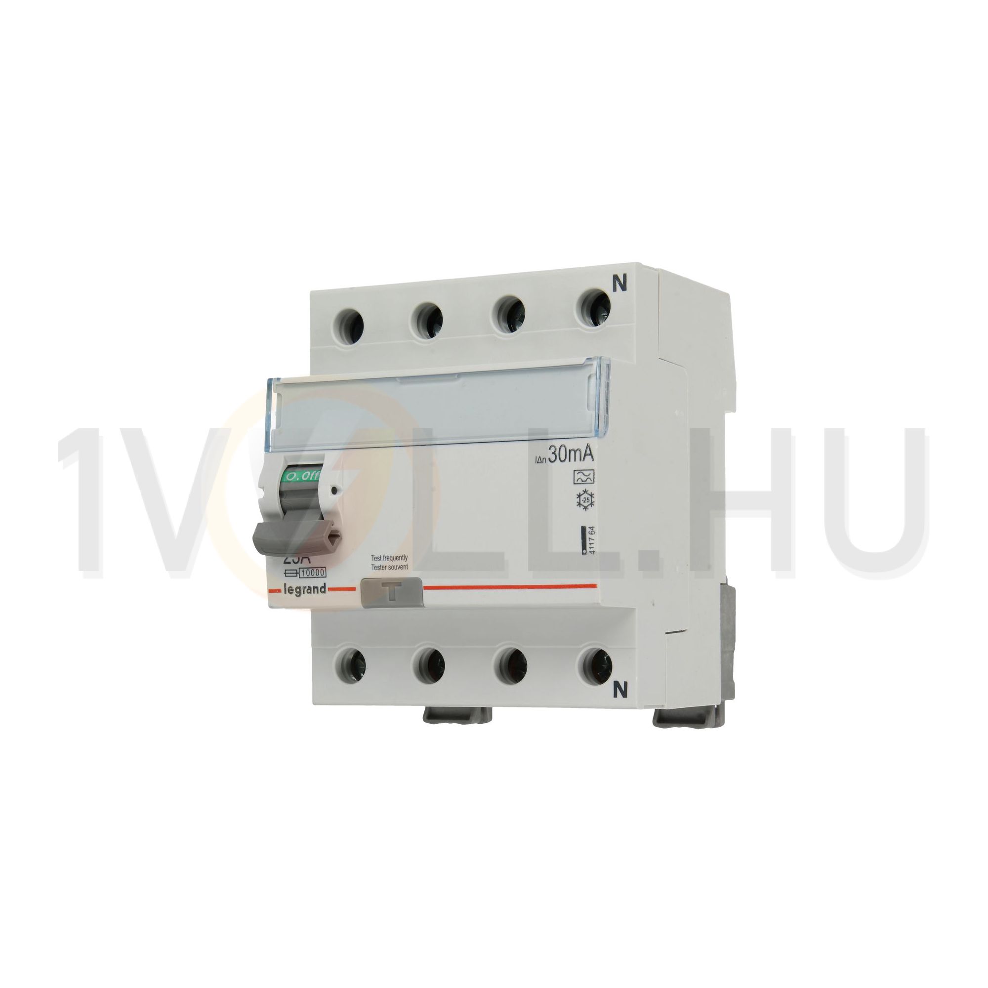 Áram-védőkapcsoló (Fi-relé) analóg 3P+N 25A 30mA A-típus 10kA TX3 LEGRAND - 411764