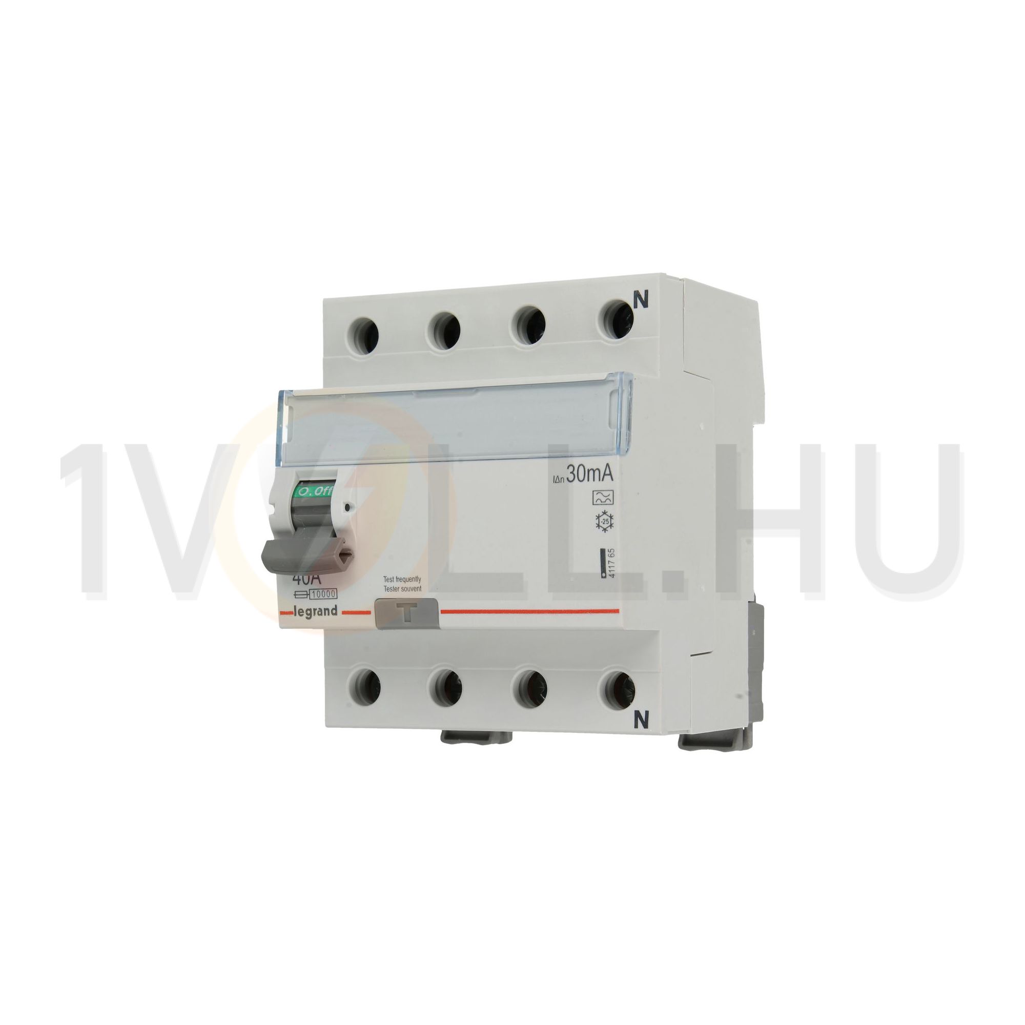 Áram-védőkapcsoló (Fi-relé) analóg 3P+N 40A 30mA A-típus 10kA TX3 LEGRAND - 411765