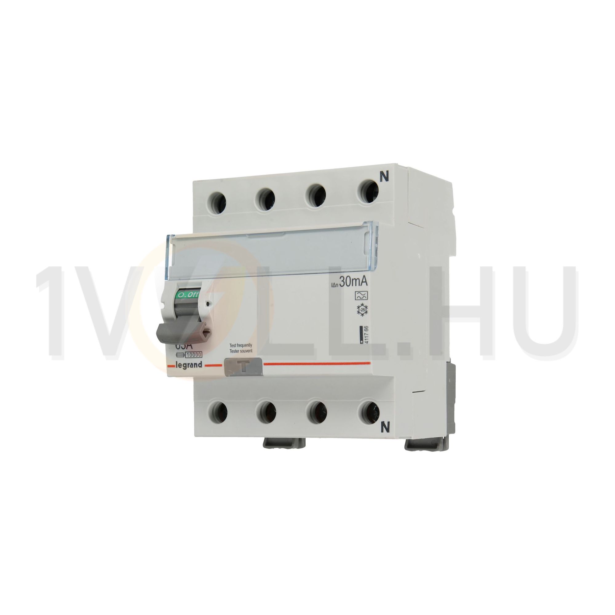 Áram-védőkapcsoló (Fi-relé) analóg 3P+N 63A 30mA A-típus 10kA TX3 LEGRAND - 411766