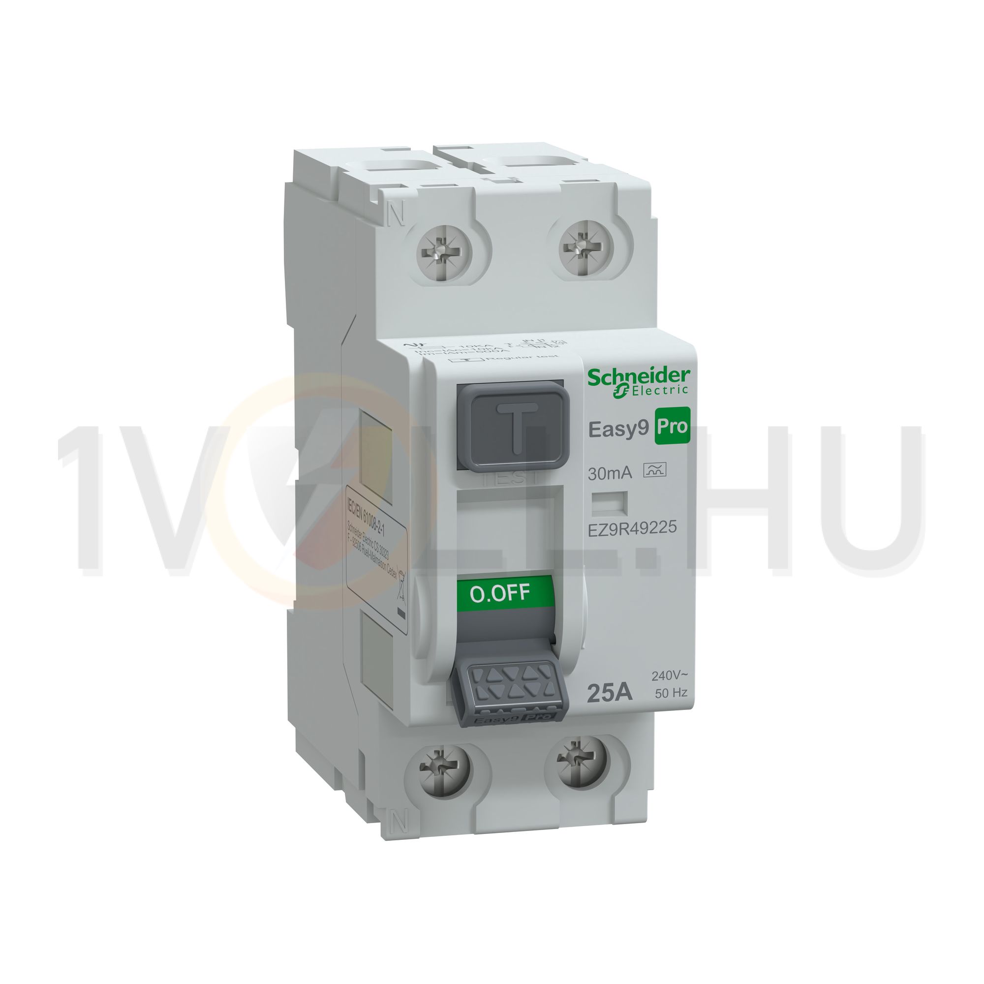 Áram-védőkapcsoló (Fi-relé) analóg 2P 25A 0.03A A-típus Easy9 Pro Schneider - EZ9R49225