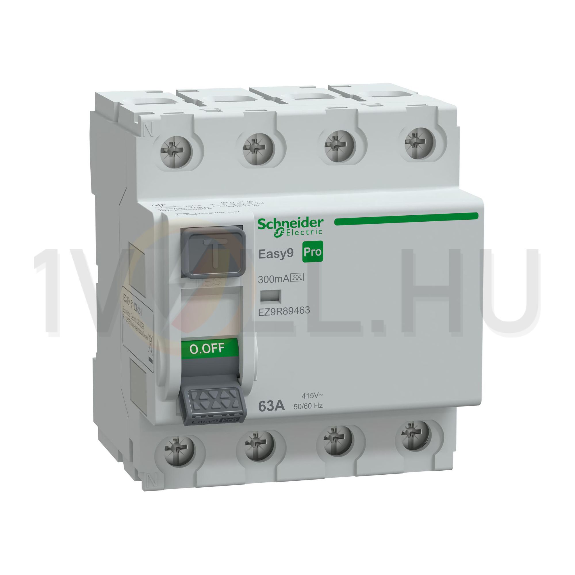 Áram-védőkapcsoló (Fi-relé) analóg 4P 63A 0.3A A-típus 10kA Easy9 Pro Schneider - EZ9R89463
