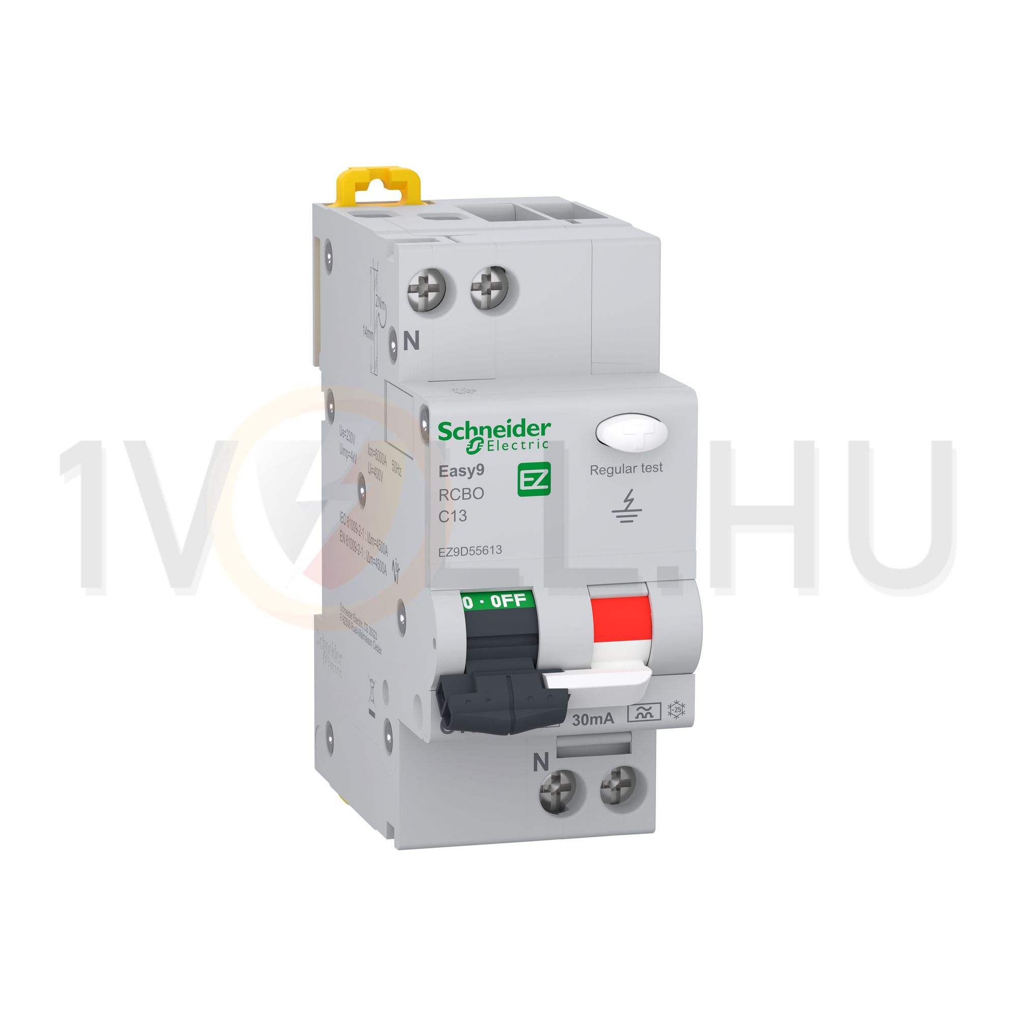 Áramvédő(FI)-kismegszakító 1P+N 13A C-jelleg 0.03A A-típus 4.5kA/61009-1 Easy9 Pro Schneider - EZ9D55613