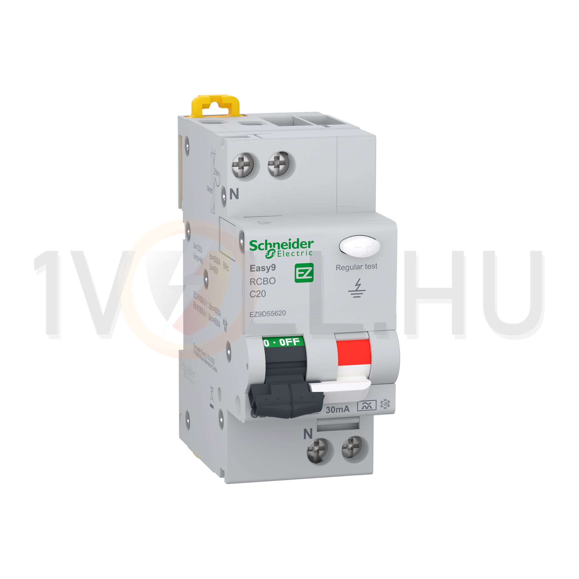 Áramvédő(FI)-kismegszakító 1P+N 20A C-jelleg 0.03A A-típus 4.5kA/61009-1 Easy9 Pro Schneider - EZ9D55620