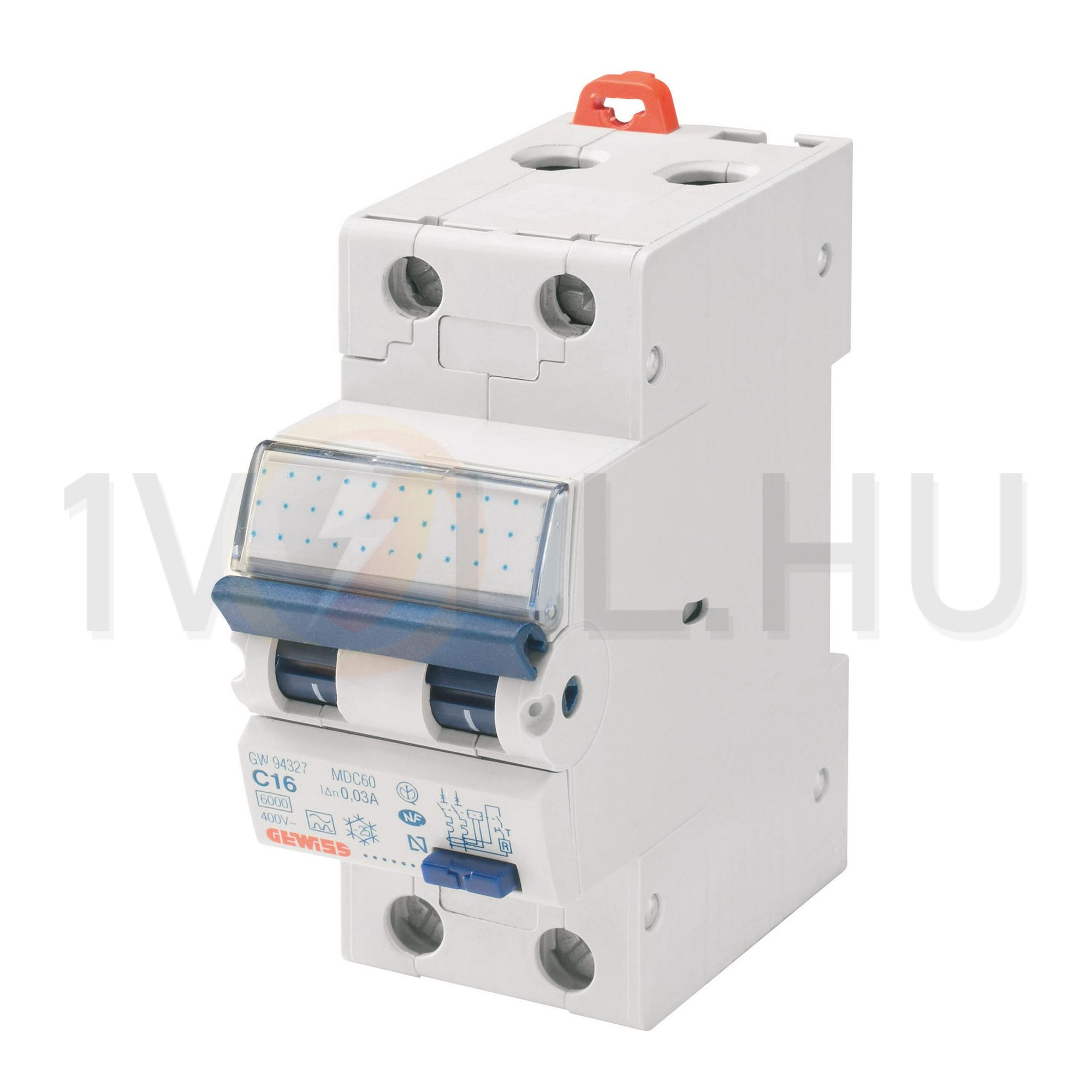 Áramvédő(FI)-kismegszakító 1P+N 20A C-jelleg 0.3A AC-típus 6kA/61009-1 10kA/60947 MDC60 GEWISS - GW94118