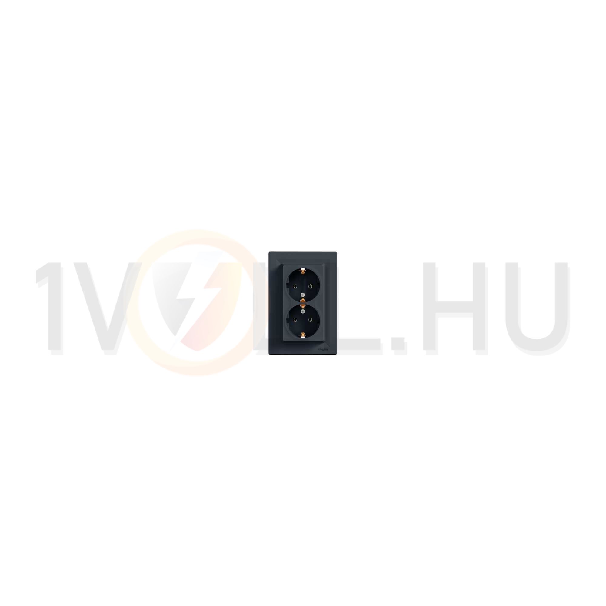 Asfora 162/2 dugalj földelt antracit IP20 süllyesztett Schneider - EPH9900171