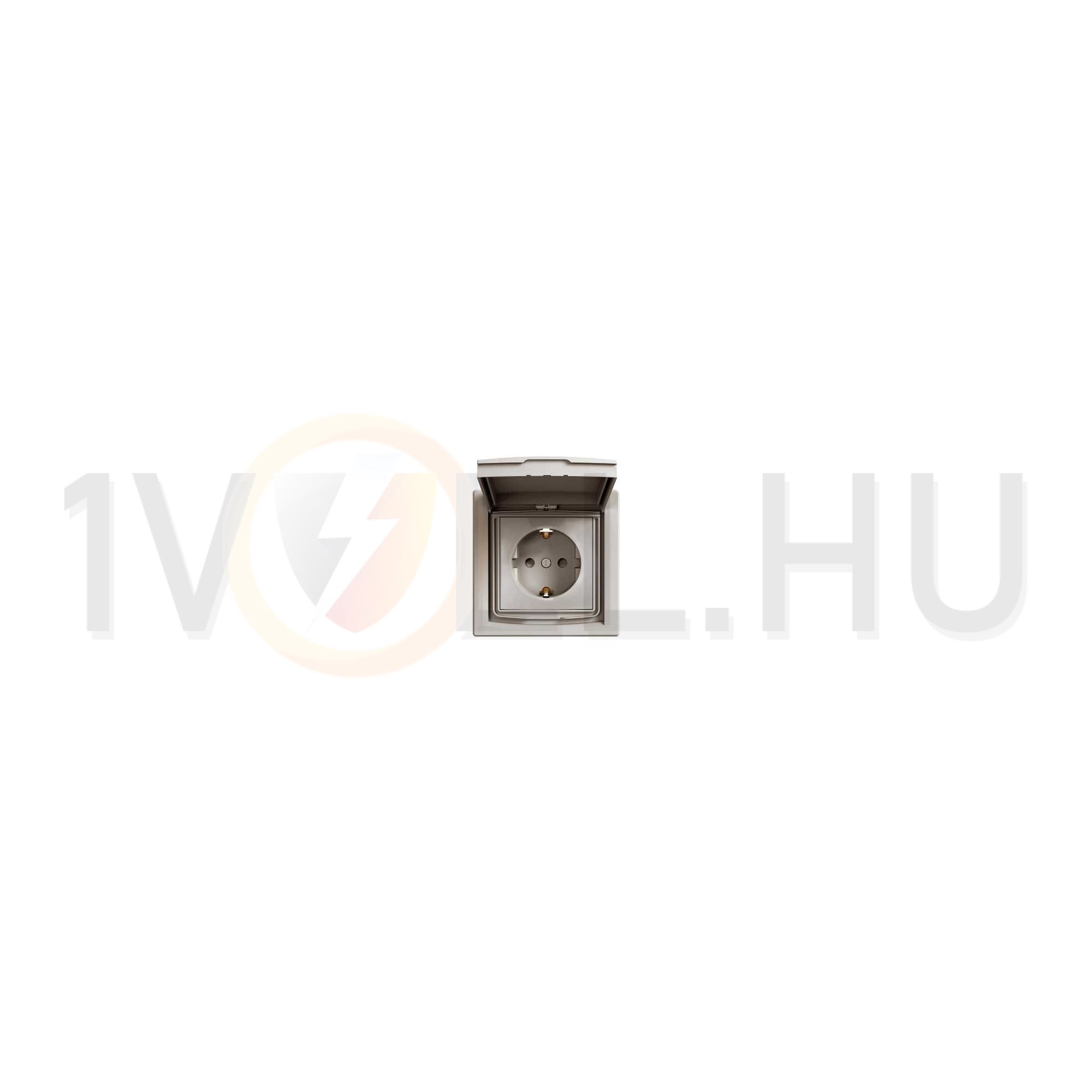 Asfora 162 dugalj földelt csapófedéllel gyerekzárral bronz IP44 süllyesztett Schneider - EPH3100369